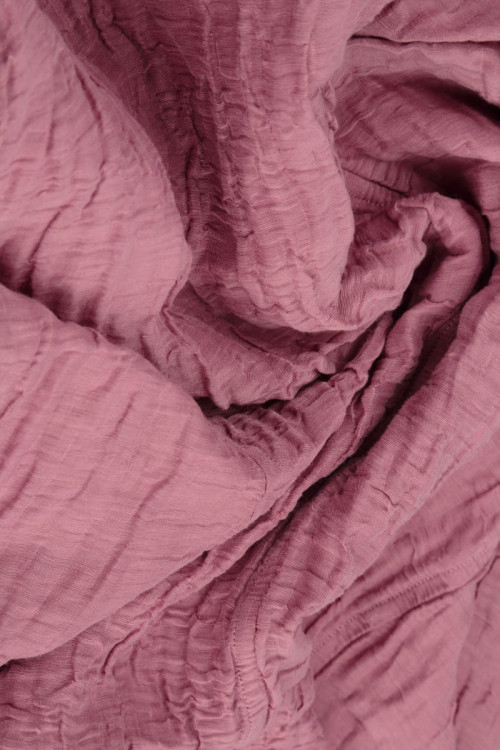 Kort cardigan i silke & hør blanding - violet rosa