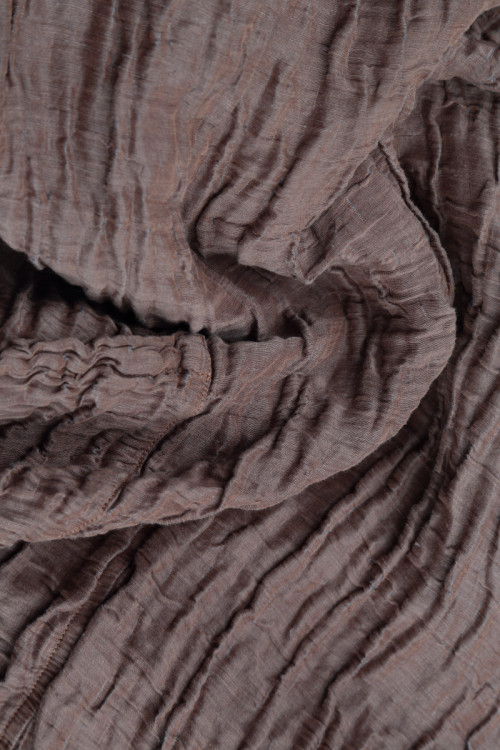 Kort cardigan i silke & hør blanding - lys kakao