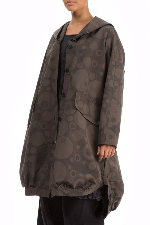 Frakke med hætte i boble print