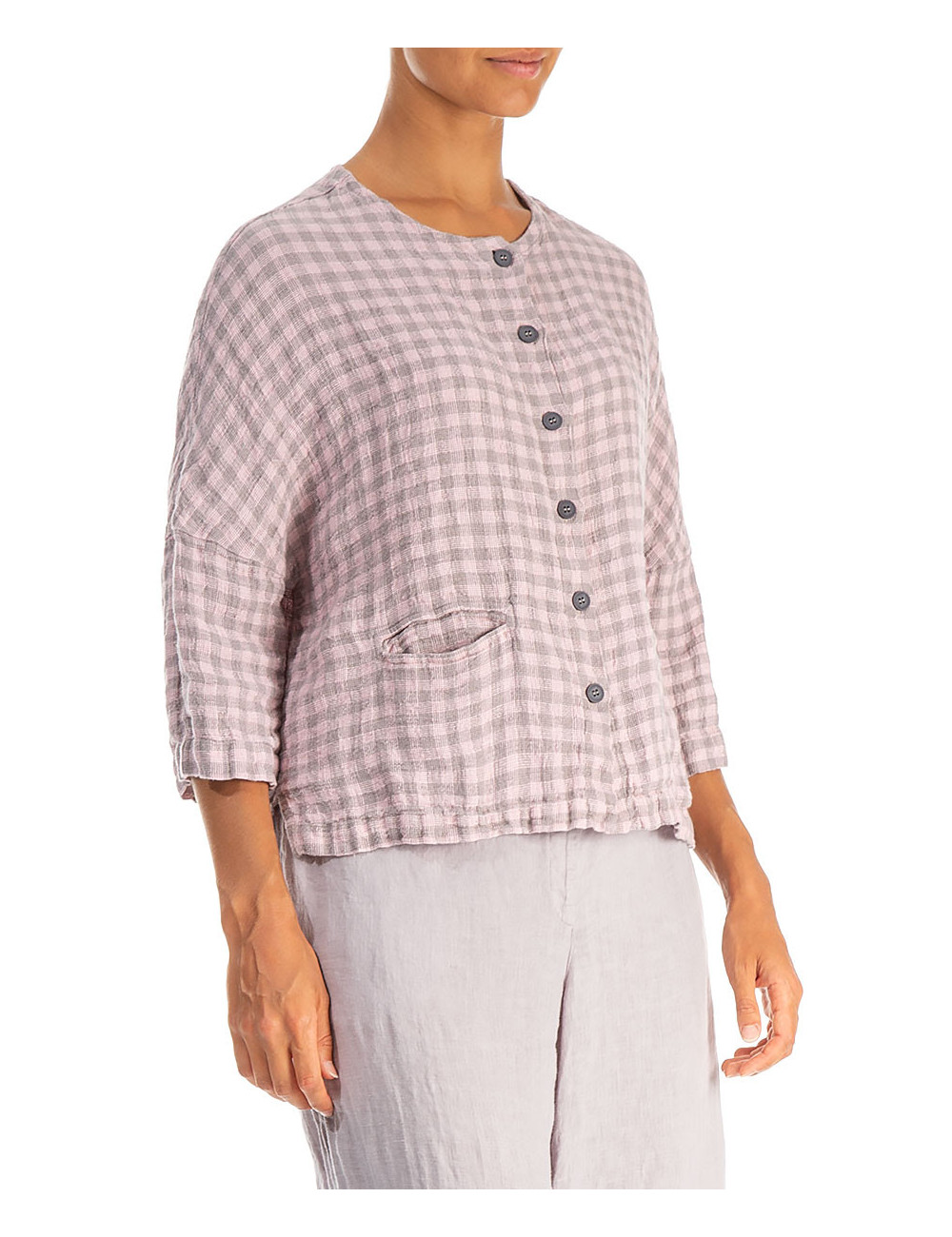 Ternet cardigan i hør