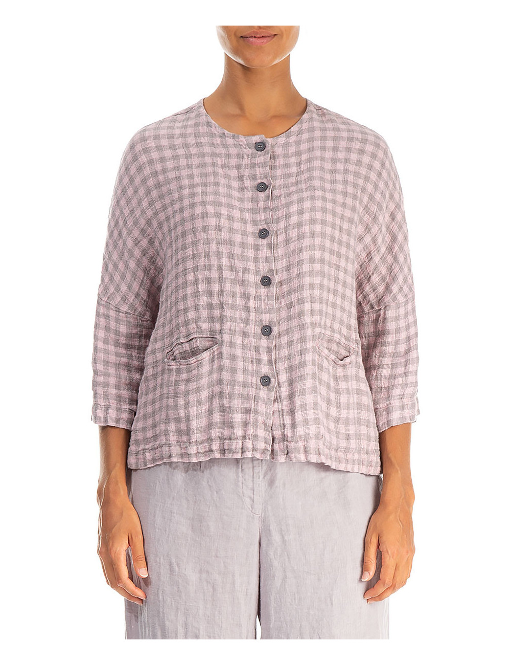 Ternet cardigan i hør