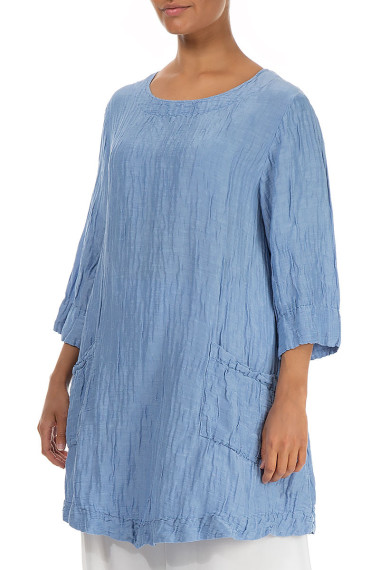 Klassisk tunika - støvet kornblomstblå