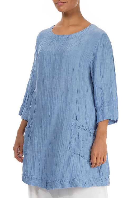 Klassisk tunika - støvet kornblomstblå