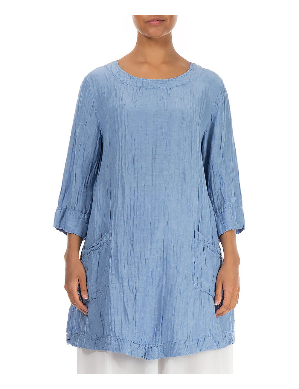 Klassisk tunika - støvet kornblomstblå