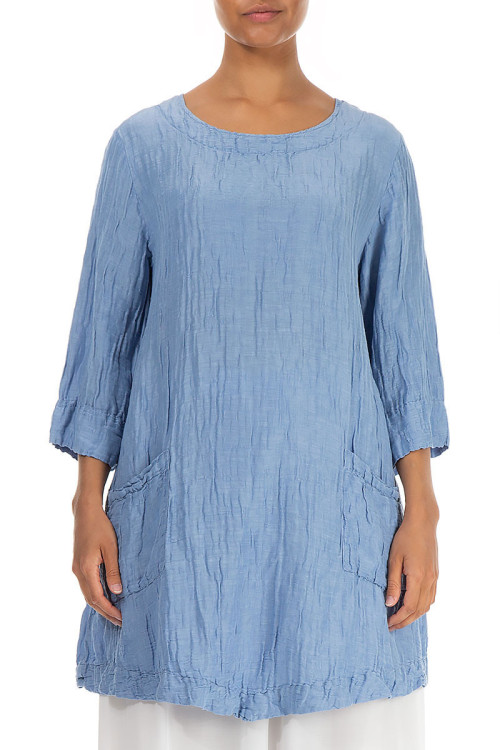 Klassisk tunika - støvet kornblomstblå