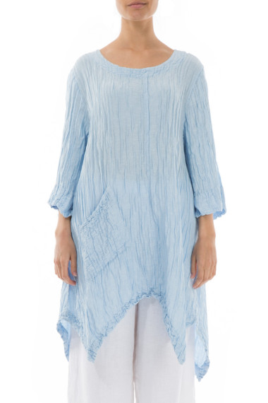Tunika med dryp effekt - lyseblå