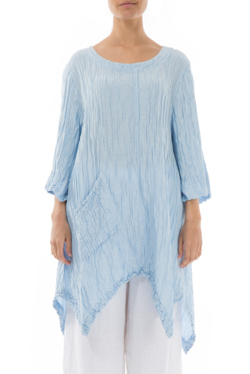 Tunika med dryp effekt - lyseblå