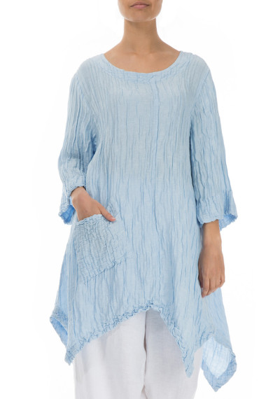 Tunika med dryp effekt - lyseblå