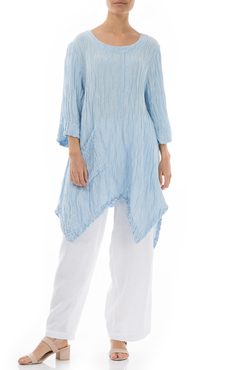 Tunika med dryp effekt - lyseblå