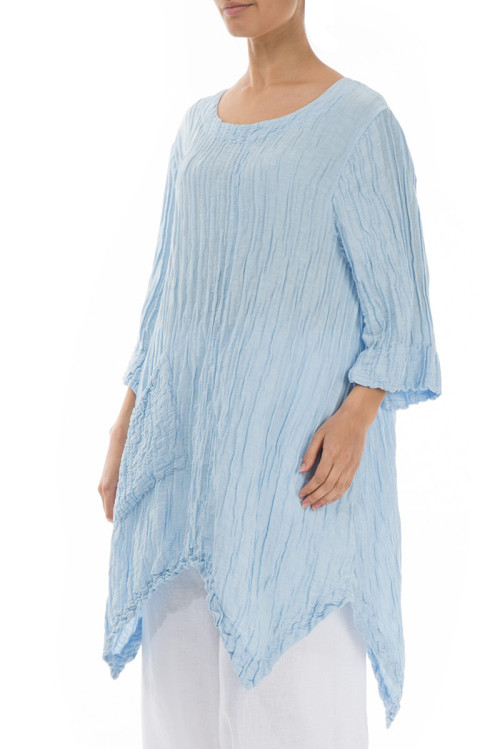 Tunika med dryp effekt - lyseblå