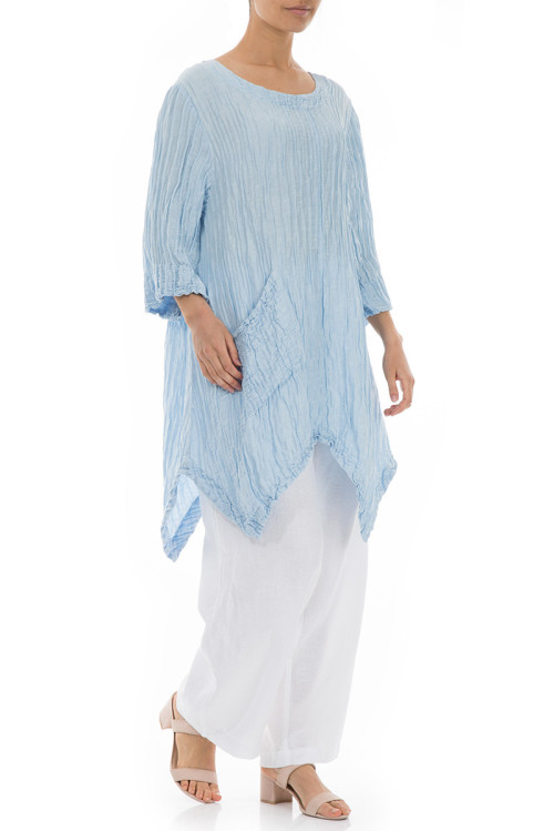 Tunika med dryp effekt - lyseblå