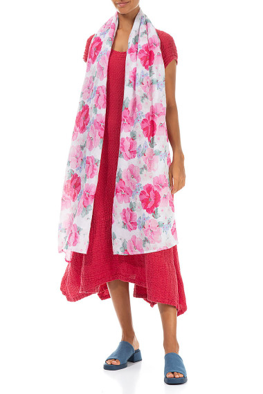 Flora tørklæde i 100% hør