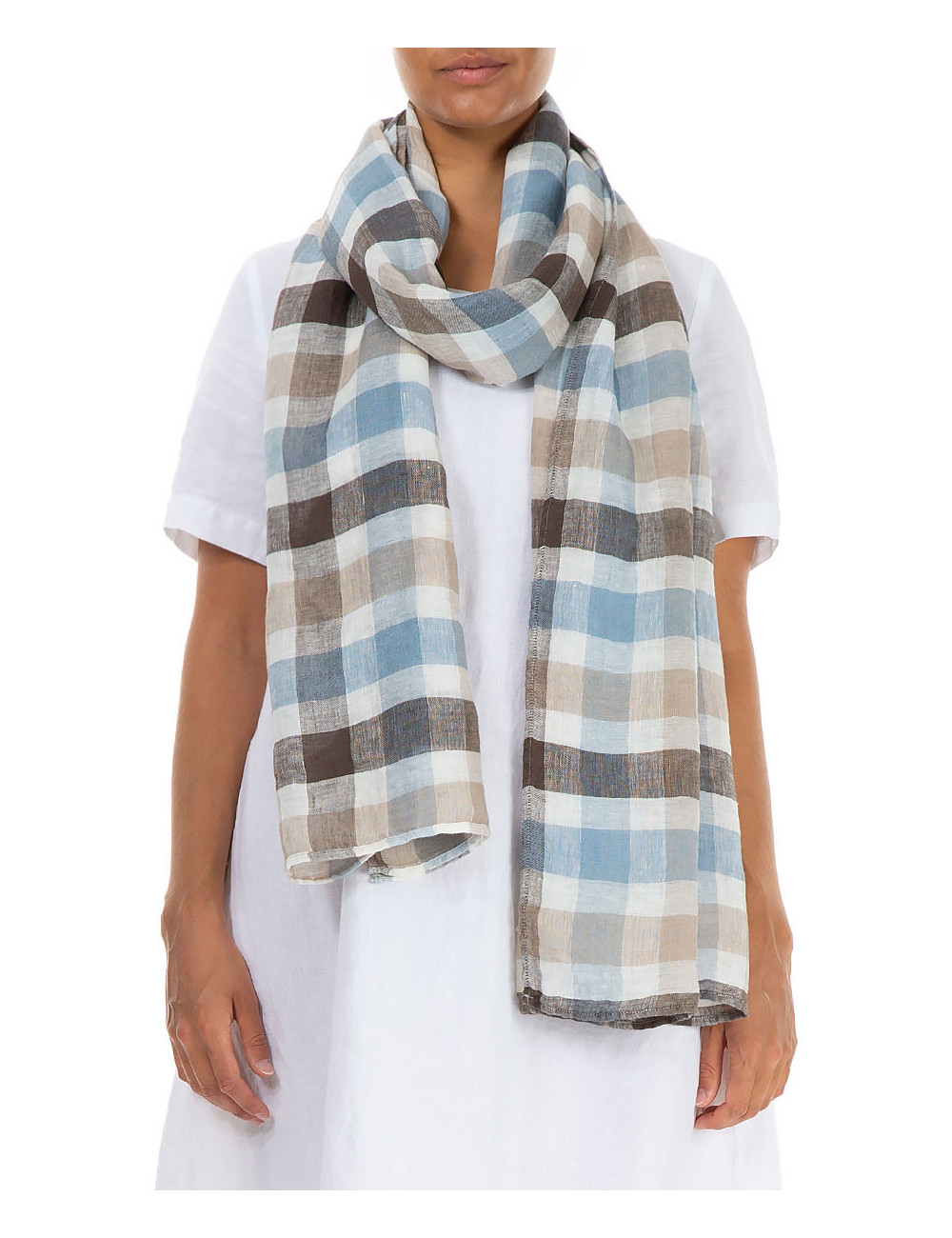 Ternet tørklæde i 100% hør