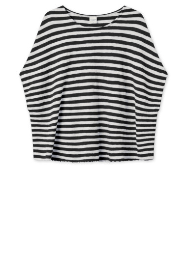 Poncho vest i merino uld 2004 i striber