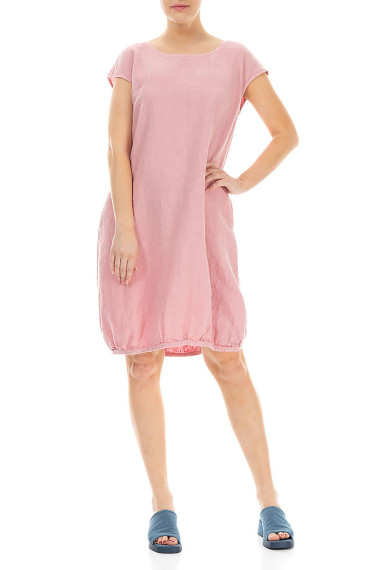 Kort simpel hør kjole i ballon facon