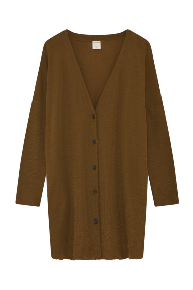 Oversize merino uld cardigan 8017 i basis farver