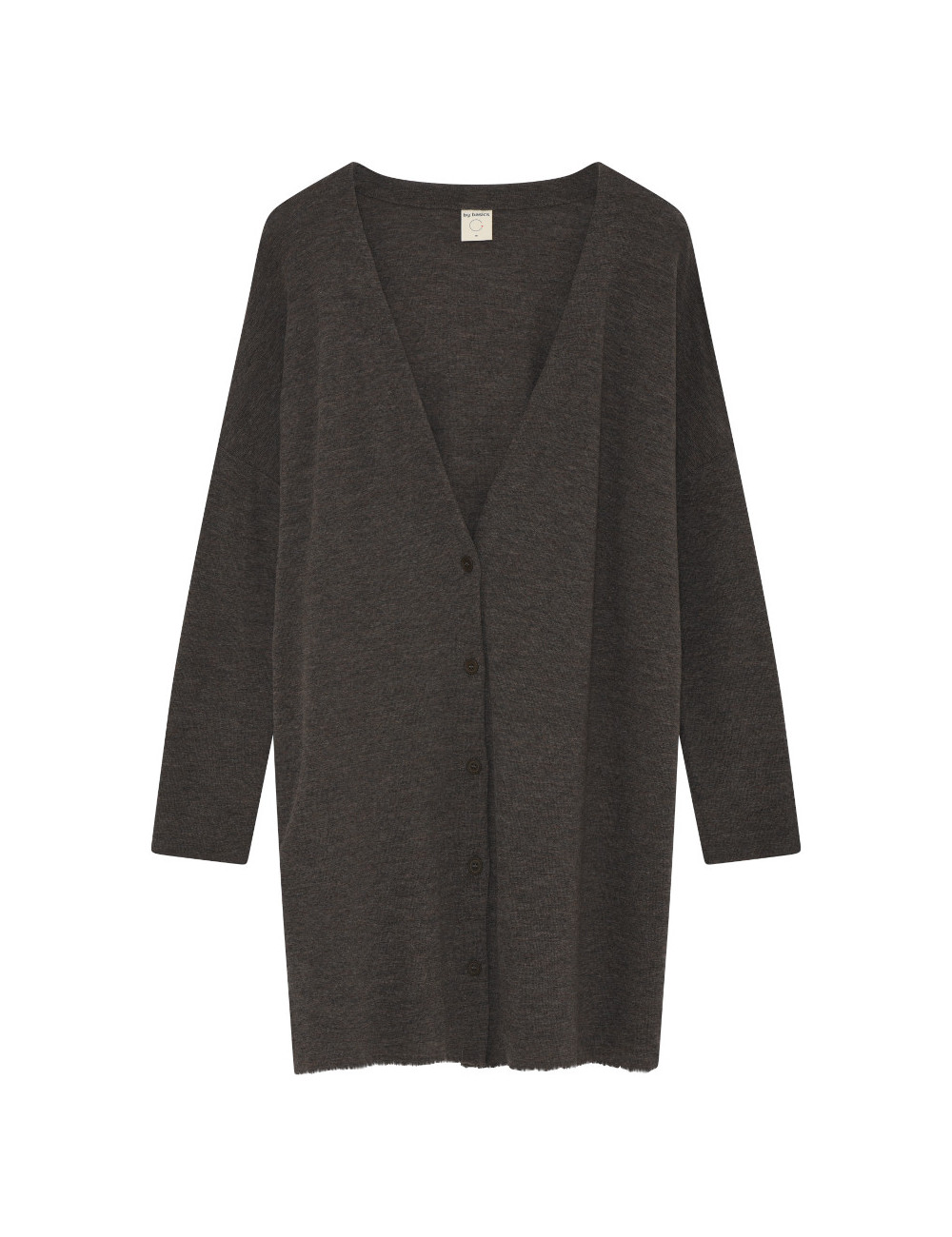 Oversize merino uld cardigan 8017 i basis farver