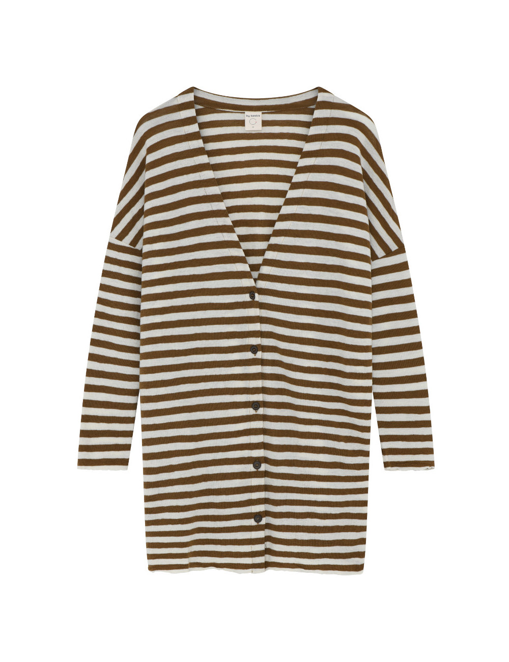 Oversize merino uld cardigan 8017 i striber