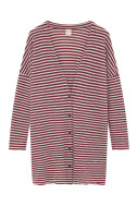 Oversize merino uld cardigan 8017 i striber