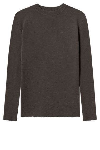 Langærmet trøje med høj halsudskæring 4044 i basis farver