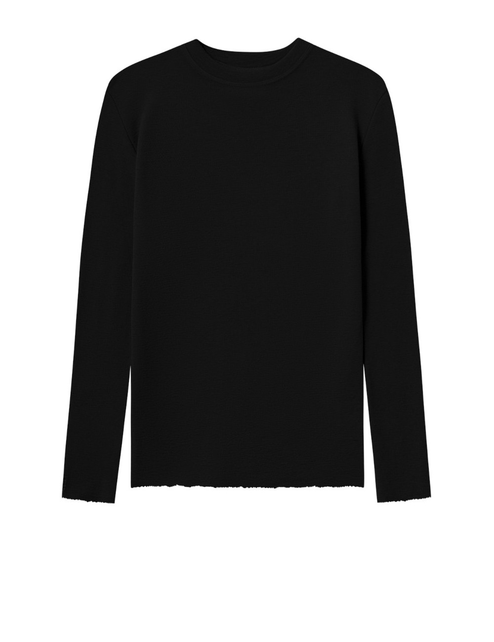 Langærmet trøje med høj halsudskæring 4044 i basis farver