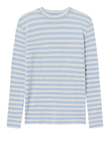 Langærmet trøje med høj halsudskæring 4044 i striber