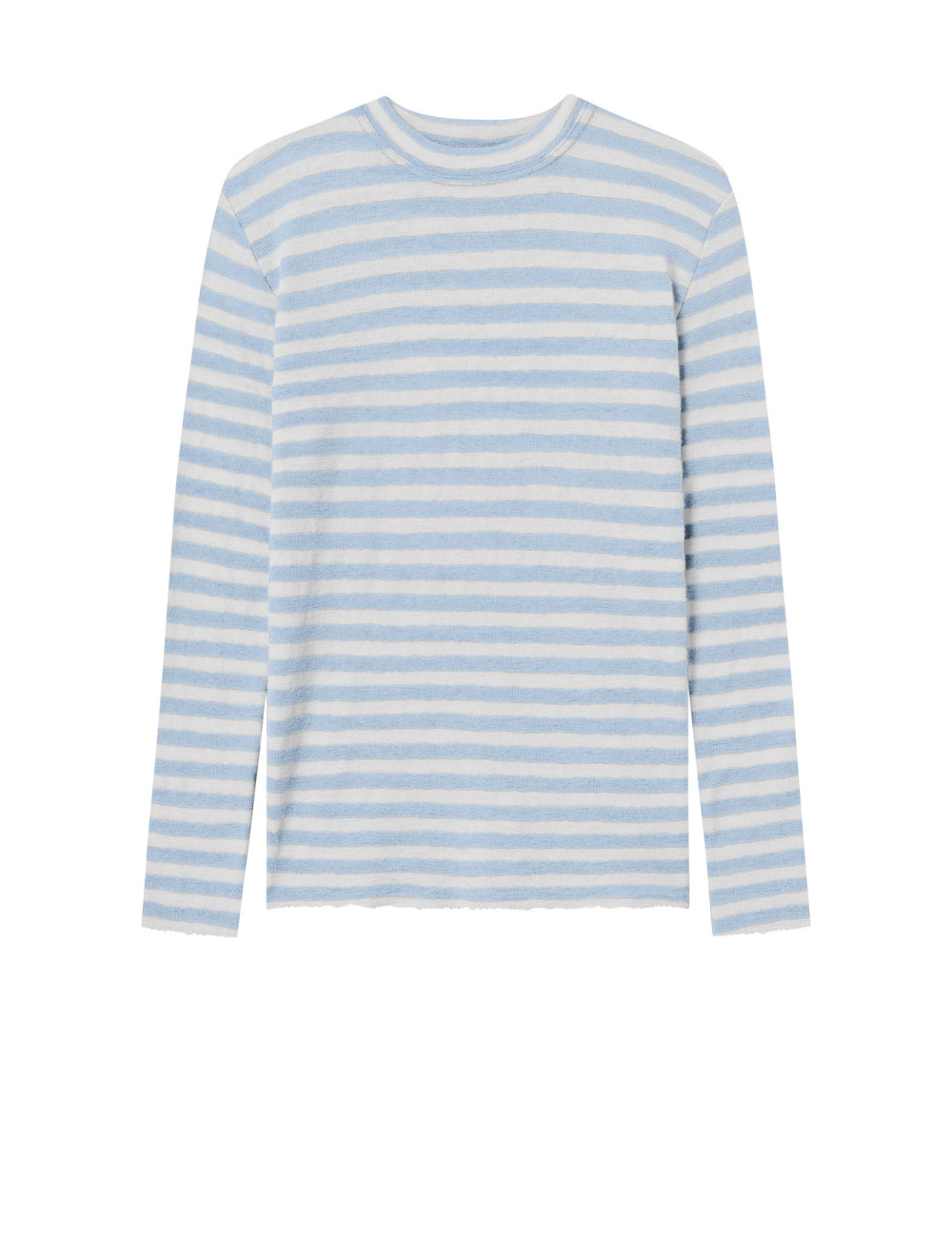 Langærmet trøje med høj halsudskæring 4044 i striber