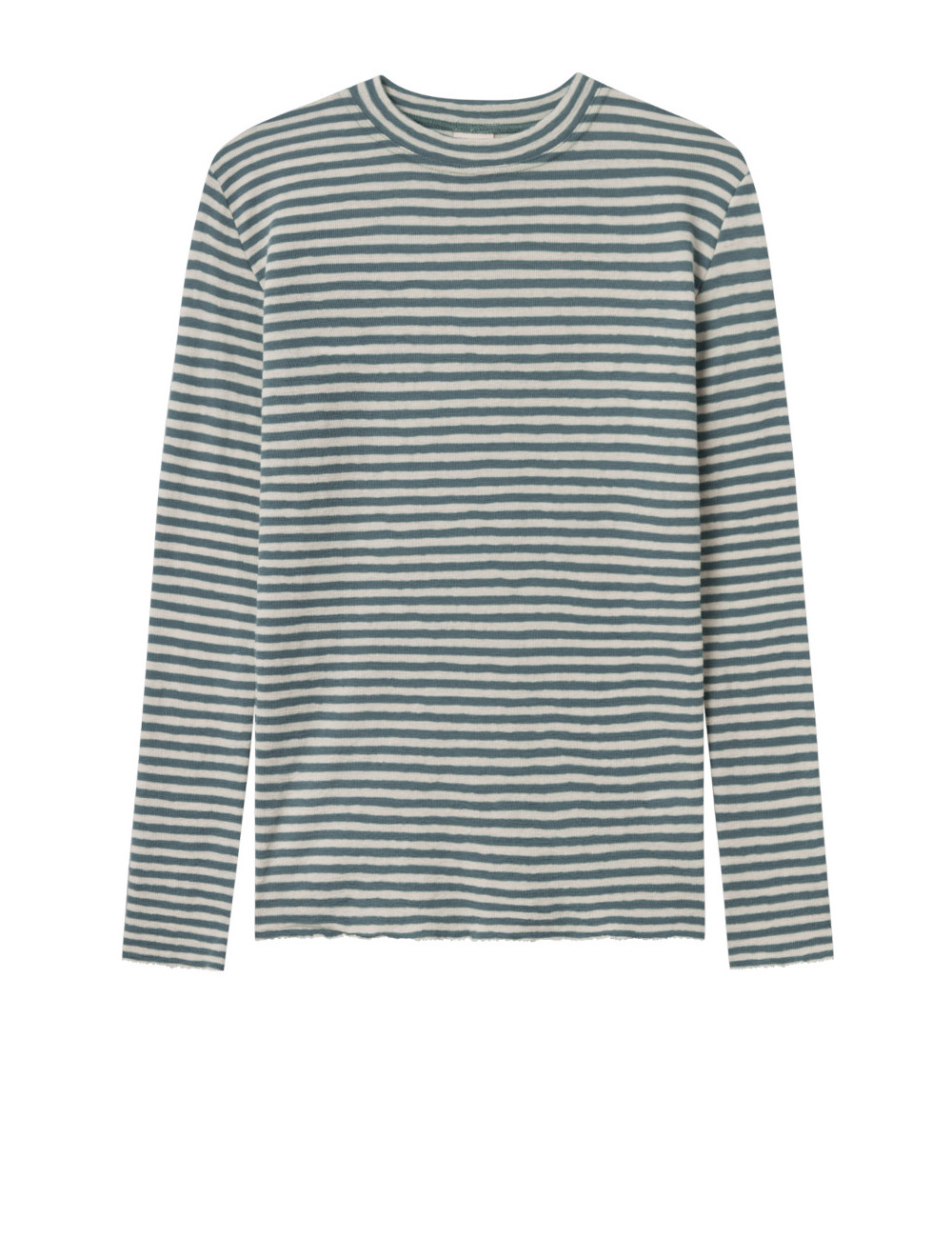 Langærmet trøje med høj halsudskæring 4044 i striber