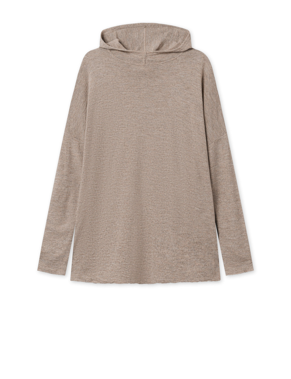 Rummelig merino uld bluse med hætte 4068 i basis farver