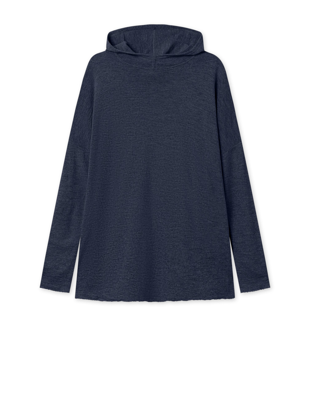 Rummelig merino uld bluse med hætte 4068 i basis farver