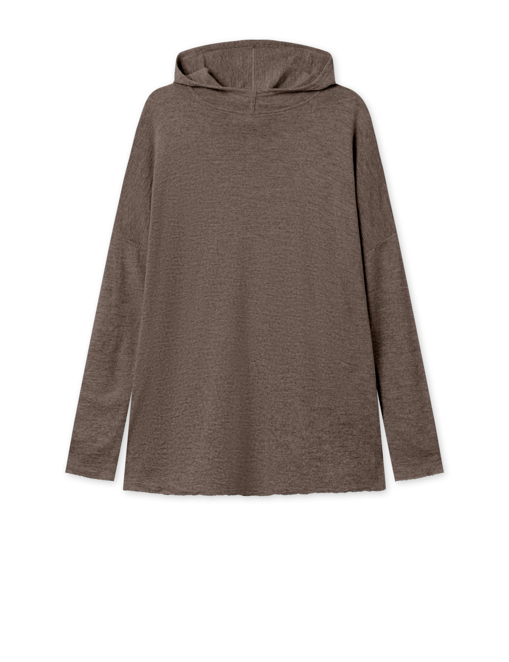 Rummelig merino uld bluse med hætte 4068 i basis farver