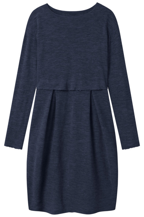 Empire kjole i merino uld 7035 i basis farver