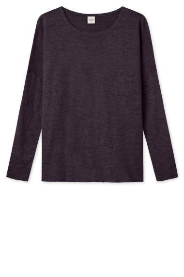 løs bluse i merino uld fra By Basics i lilla