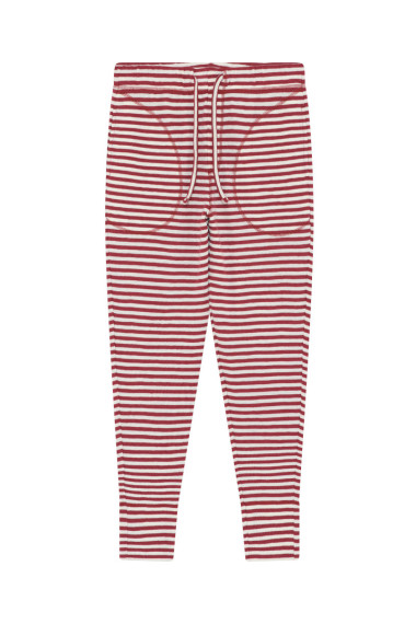 Merino uld bukser med lommer og snor i taljen fra By Basics i rød og hvide striber