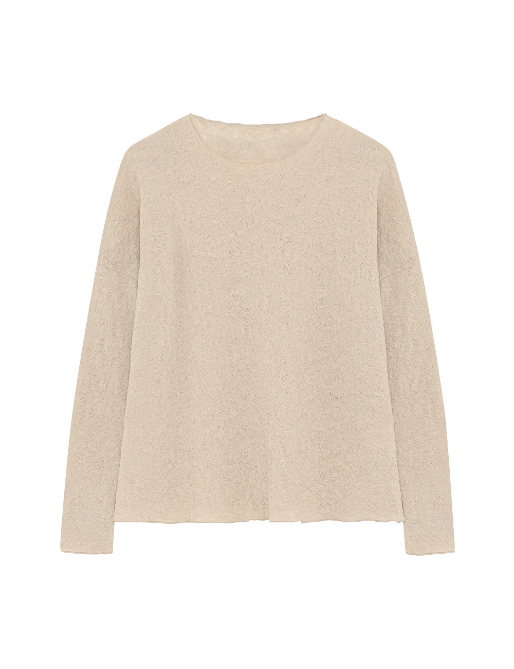 Rummelig bluse i merino bobbel uld 4504 i basis farver