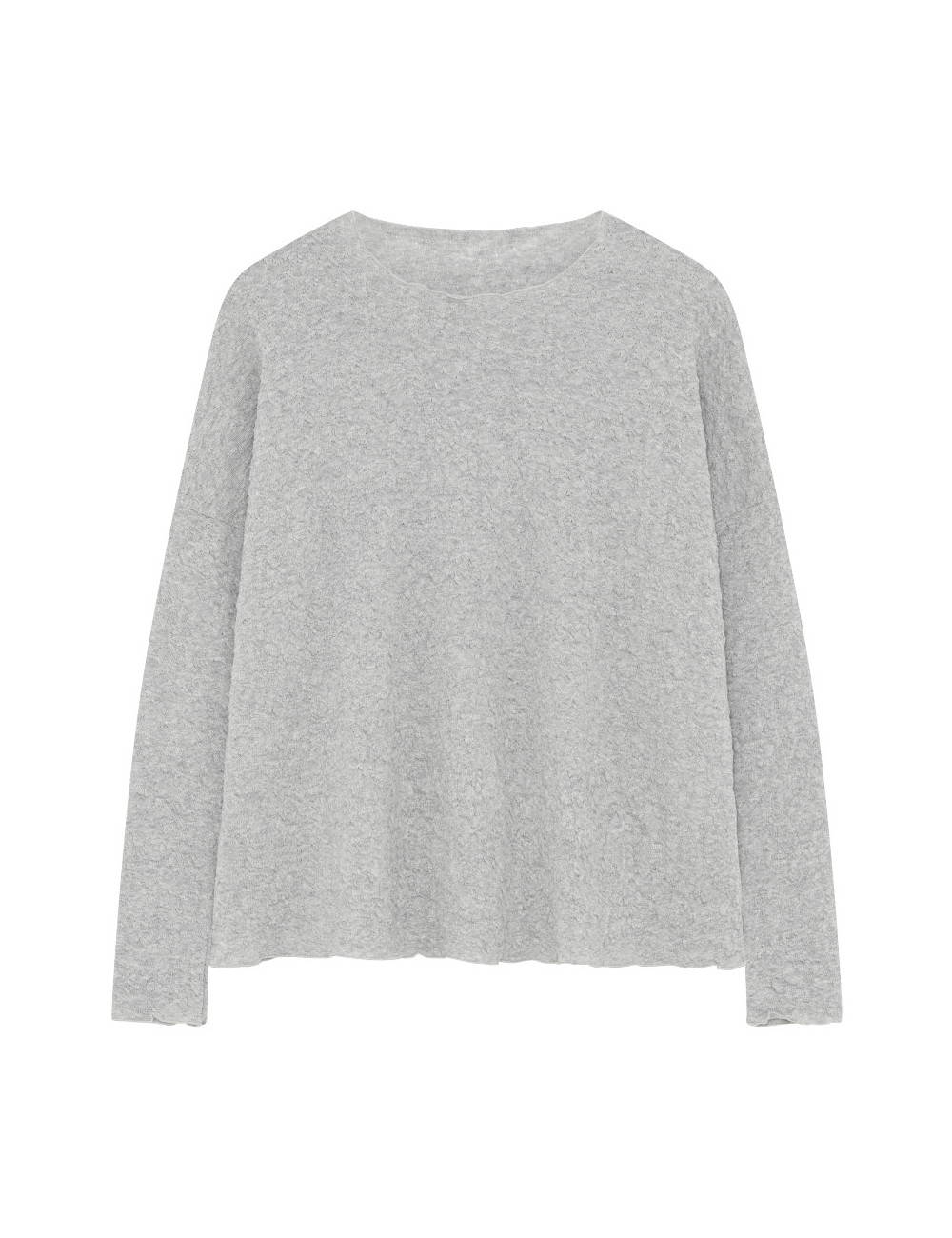 Rummelig bluse i merino bobbel uld 4504 i basis farver