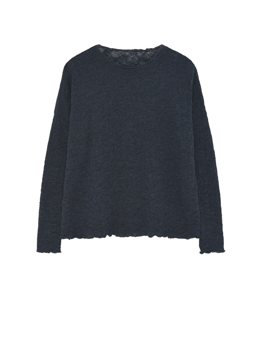 Rummelig bluse i merino bobbel uld 4504 i basis farver