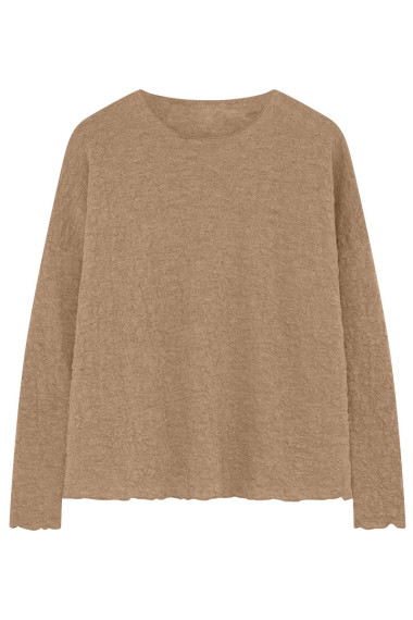 Rummelig bluse i merino bobbel uld 4504 i basis farver