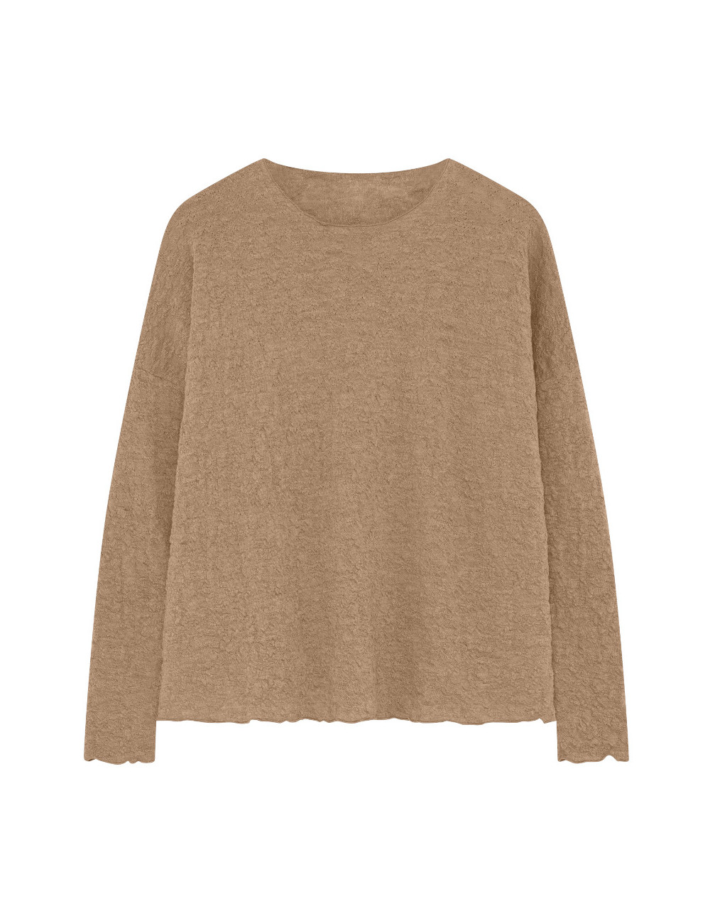 Rummelig bluse i merino bobbel uld 4504 i basis farver