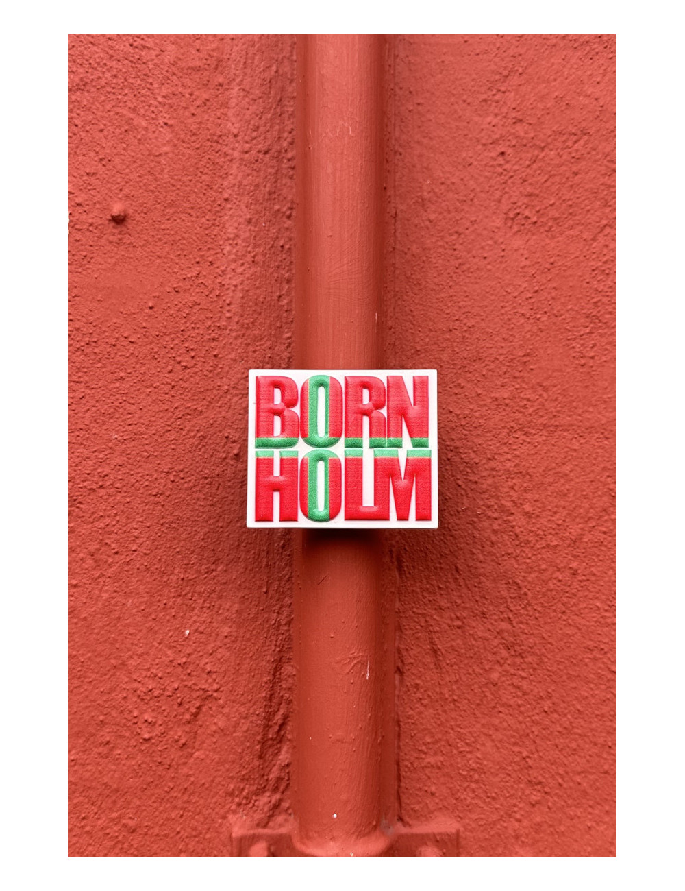 Bornholmsk magnet - flag med BORNHOLM tekst