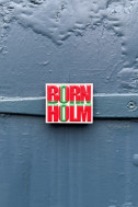 Bornholmsk magnet - flag med BORNHOLM tekst