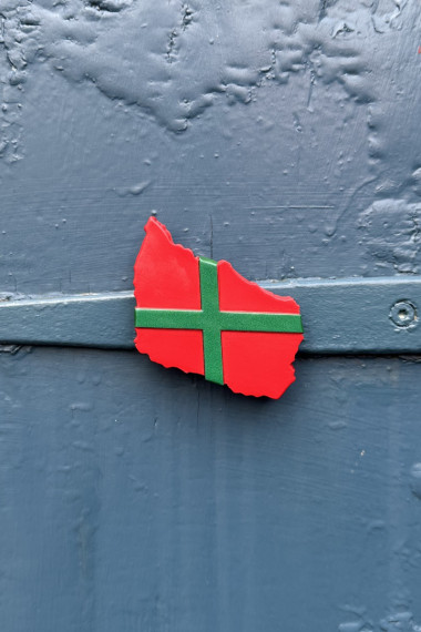 Bornholmsk magnet - Bornholm i flag
