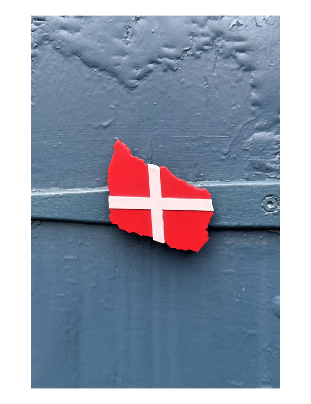 Bornholmsk magnet - Dannebrog formet som Bornholm