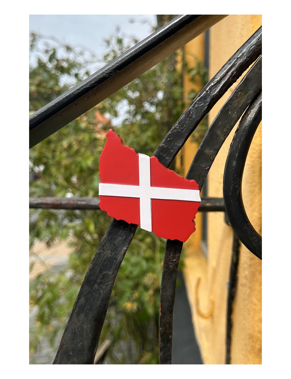Bornholmsk magnet - Dannebrog formet som Bornholm