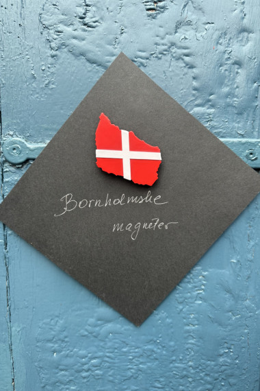 Bornholmsk magnet - Dannebrog formet som Bornholm