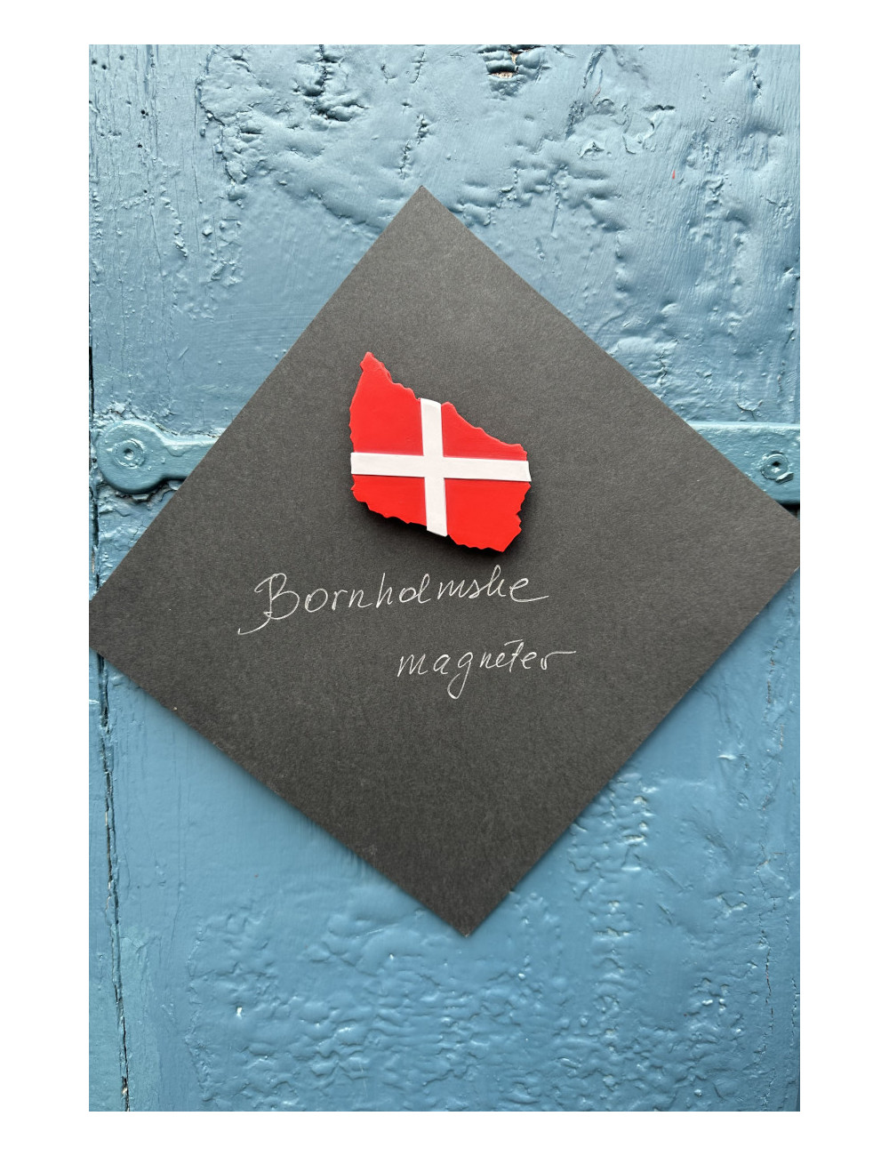 Bornholmsk magnet - Dannebrog formet som Bornholm