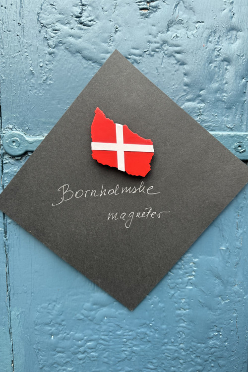 Bornholmsk magnet - Dannebrog formet som Bornholm