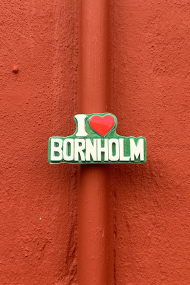 Bornholmsk magnet - "I love Bornholm" i grøn